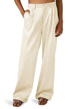 Steve Madden Clove Faux Suede Wide Leg Pants in Irish Cream at Nordstrom, Size X-Large
