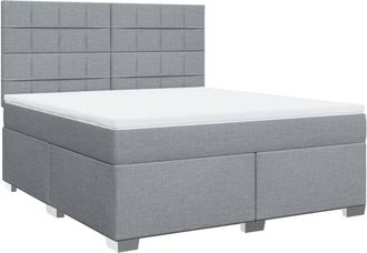 vidaXL Vidaxl - Cama Box Spring Con Colch&oacute;n Tela Gris Claro 180x200 Cm