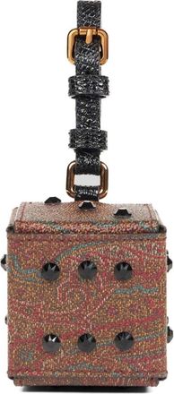 Etro paisley dice-shaped coin purse - women - Polyurethane - One Size - Brown
