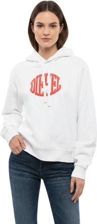 Diesel White Logo Hood Sweatshirt