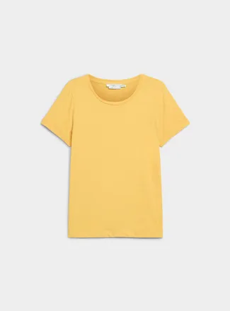 Contemporaine Womens Cuffed-sleeve organic cotton T-shirt