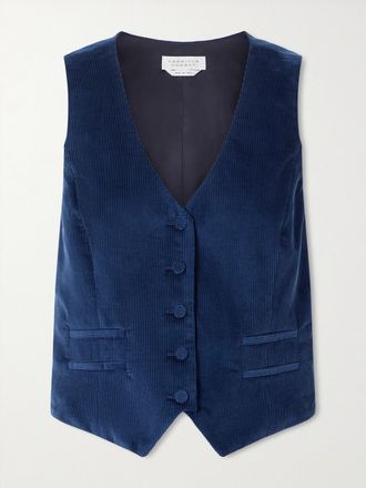 Gabriela Hearst Gilet In Velluto A Coste Di Cotone Coleridge - Blu