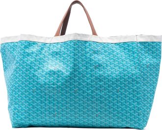 Goyard Blue Goyardine Reversible Belharra Tote