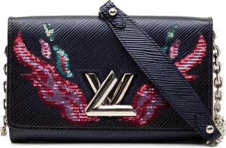 Louis Vuitton Pre-owned Womens Epi Sequin Flames Twist Chain Wallet - Navy Leather - One Size