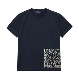 Max Mara Tops, Dames, Blauw, S, Katoen, Smmedile T-shirt