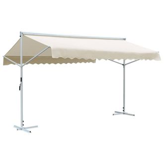 Berkfield Home Free Standing Awning 4x3 m Cream in Beige