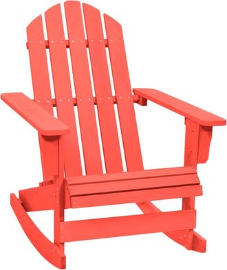 vidaXL Vidaxl - Silla Mecedora De Jard&iacute;n Adirondack Madera Maciza De Abeto Rojo