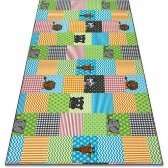 RugsX Rugsx - Carpet for kids zoo animals childrens multicolour 100x500 cm