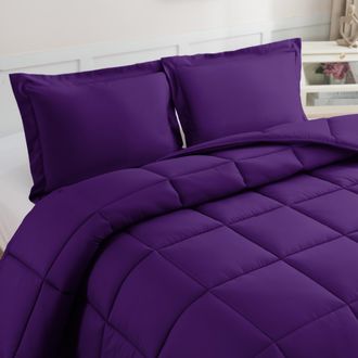 Elegant Comfort 3-Piece Box Stitch Comforter Set with Shams, Duvet Insert