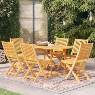 vidaXL Conjunto De Comedor De Jard&iacute;n 7 Piezas Madera Maciza De Teca Vidaxl