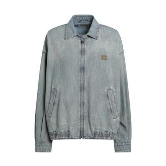 Miu Miu Chambray Blouson Jacket - female - Miu Miu - Denim Jackets - Blue - XS - Jackets