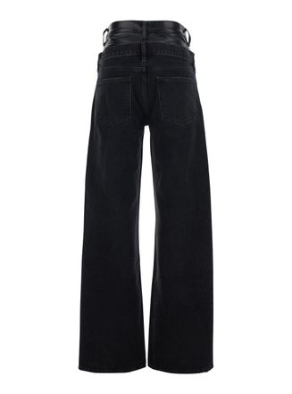 A Gold E Double-Waist Denim Jeans - Black