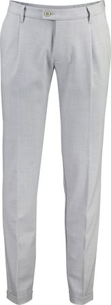 Alberto Pantalon flatfront Alberto grijs wol slim fit