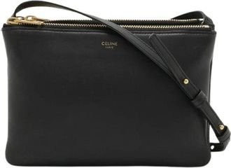 Celine Pre-owned Cross Body Bags, female, Black, Size: ONE SIZE Pre-owned Vintage Leather Cross Body Bag