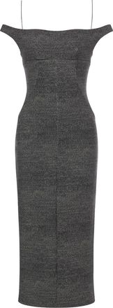 Philosophy di Lorenzo Serafini off-shoulder midi dress - women - Elastane/Polyamide - 42 - Grey