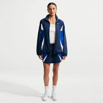 Nike Womens Nike Sportswear Loose Mid-Rise Track Shorts in Blue | IM8403-410