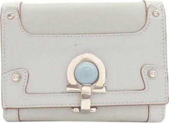 Ferragamo Light Blue Leather Wallet (Bi-Fold) (Pre-Owned)
