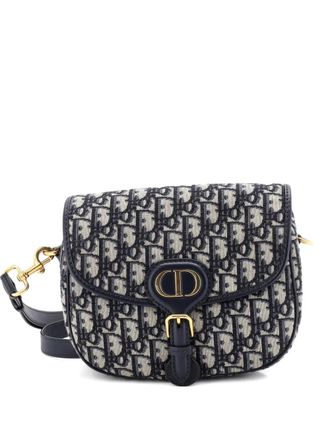 Dior Bobby Flap Bag Oblique Canvas Medium crossbody bag - women - Canvas - One Size - Blue