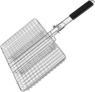 OEM Cesta Plegable De Acero Inoxidable Para Barbacoa Con Asa, 25 X 31 X 4 Cm, Gran Capacidad, Parrilla Port&aacute;til Para Pescado, Carne, Verduras, Cocina Al A