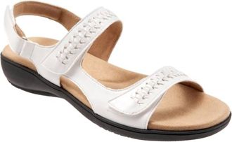 Trotters Womens Romi Woven Sandal In White