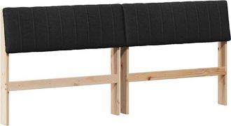 vidaXL Cabecero Tapizado Negro 180 Cm Madera De Pino Macizo Vidaxl