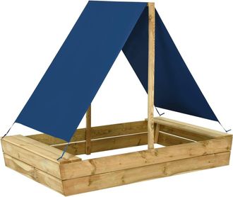 vidaXL Vidaxl - Arenero Con Tejado De Madera De Pino Impregnada 160x100x133 Cm