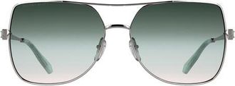 Kendra Scott Davie 60mm Gradient Aviator Sunglasses in Ruthenium at Nordstrom