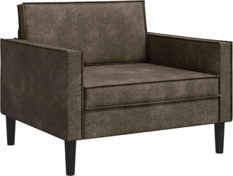 vidaXL Sill&oacute;n Xl Gris Oscuro Cuero De Suede Sint&eacute;tico Vidaxl