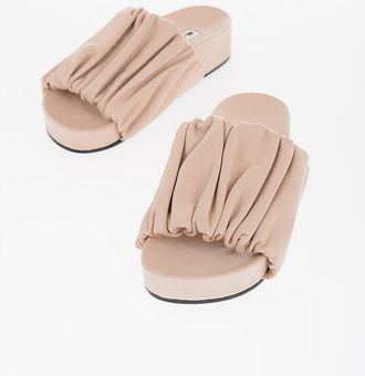 Jil Sander Ruched Leather Slides size 39