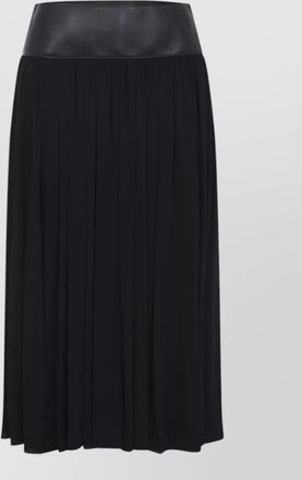 Alaia viscose belted pleated midi skirt