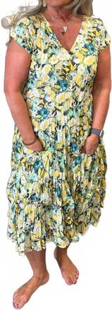 Dressaddict Jalan Dress In Yellow/green Floral