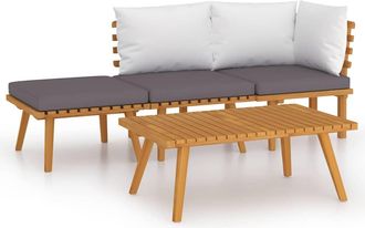 vidaXL Muebles De Jard&iacute;n 4 Piezas Con Cojines Madera Maciza De Acacia Vidaxl