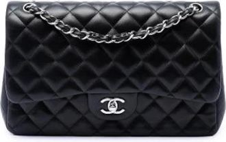 Chanel Pre-owned Double Flap Shoulder Bag - Dames - Vintage Schoudertas - Zwart - ONE Size - Leer - Vintage