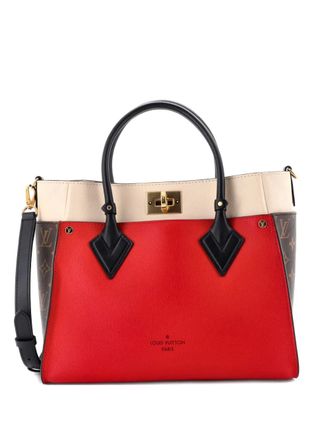 Louis Vuitton On My Side Leather with Monogram Canvas MM tote bag - Brown