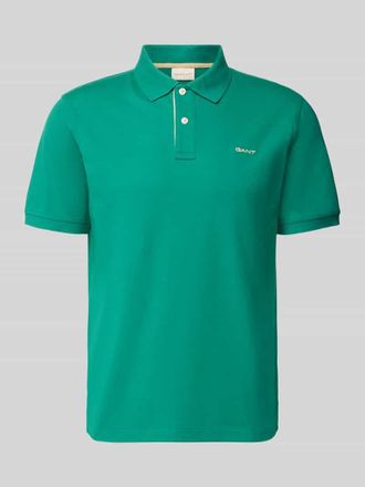GANT Regular Fit Poloshirt mit Logo-Stitching in Aqua, Gr&ouml;&szlig;e XXXL