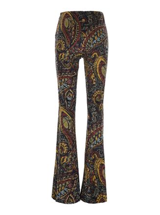 Etro Flared Technical Fabric Trousers - Multicolor