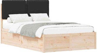 vidaXL Estructura De Cama Con Cabecera Tapizada Negro 120 X 190 Cm Vidaxl