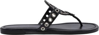 Tory Burch Dames Sandalen Schoenen Zwart Ss 25 - Dames - Slippers - Zwart - 39 1/2 EU - Leer - Schoenen
