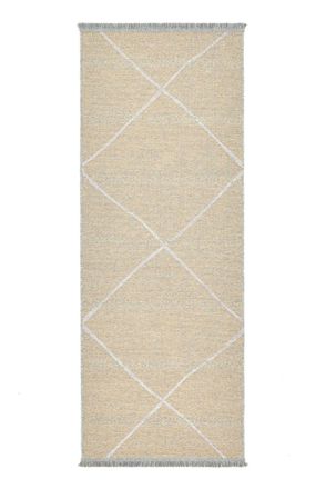 THEKO Alfombra fina tejida a m&aacute;quina en lana y viscosa oro 80x200 cm