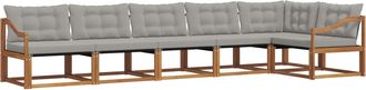 vidaXL Conjunto De Sof&aacute;s De Exterior 6 Uds. Gris Natural Y Claro Vidaxl