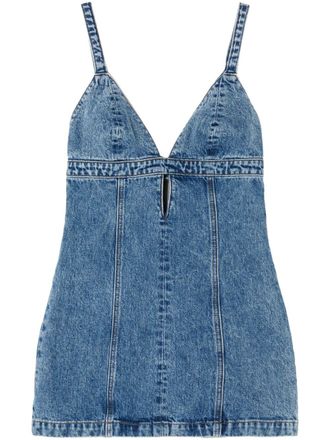 Re/Done Jurk met V-hals - Blauw