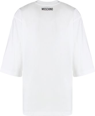 Moschino Womens Crew-Neck Cotton T-Shirt White T-Shirts & Jerseys