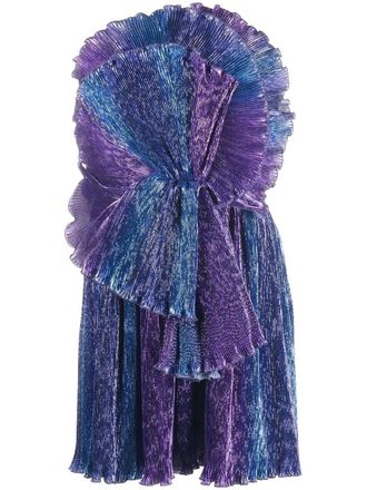 Alberta Ferretti Abito corto con ruches - Blu