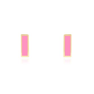 The Lovery Bubblegum Pink Bar Stud Earrings