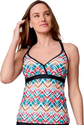 Free Country Womens Macrame Back Tankini Top