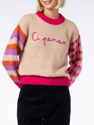 MC2 Saint Barth Woman Boxy Shape Soft Sweater With Ci Penso Embroidery