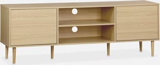 Sweeek Mueble Tv Efecto Madera Con 2 Niveles Y 2 Puertas,160cm