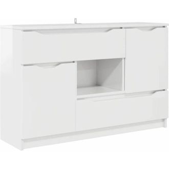 vidaXL Sideboard High Gloss White 100 x 30 x 65.6 Engineered Wood vidaXL