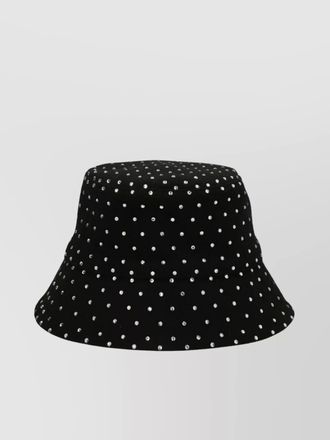 Ruslan Baginskiy crystal bucket hat with rhinestones and polka dot pattern