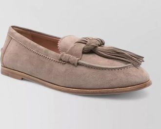 Aquazzura freddie suede tassel loafer flat shoe
